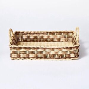 Threshold Studio McGee Woven Rectangular Checker Gathering Tray